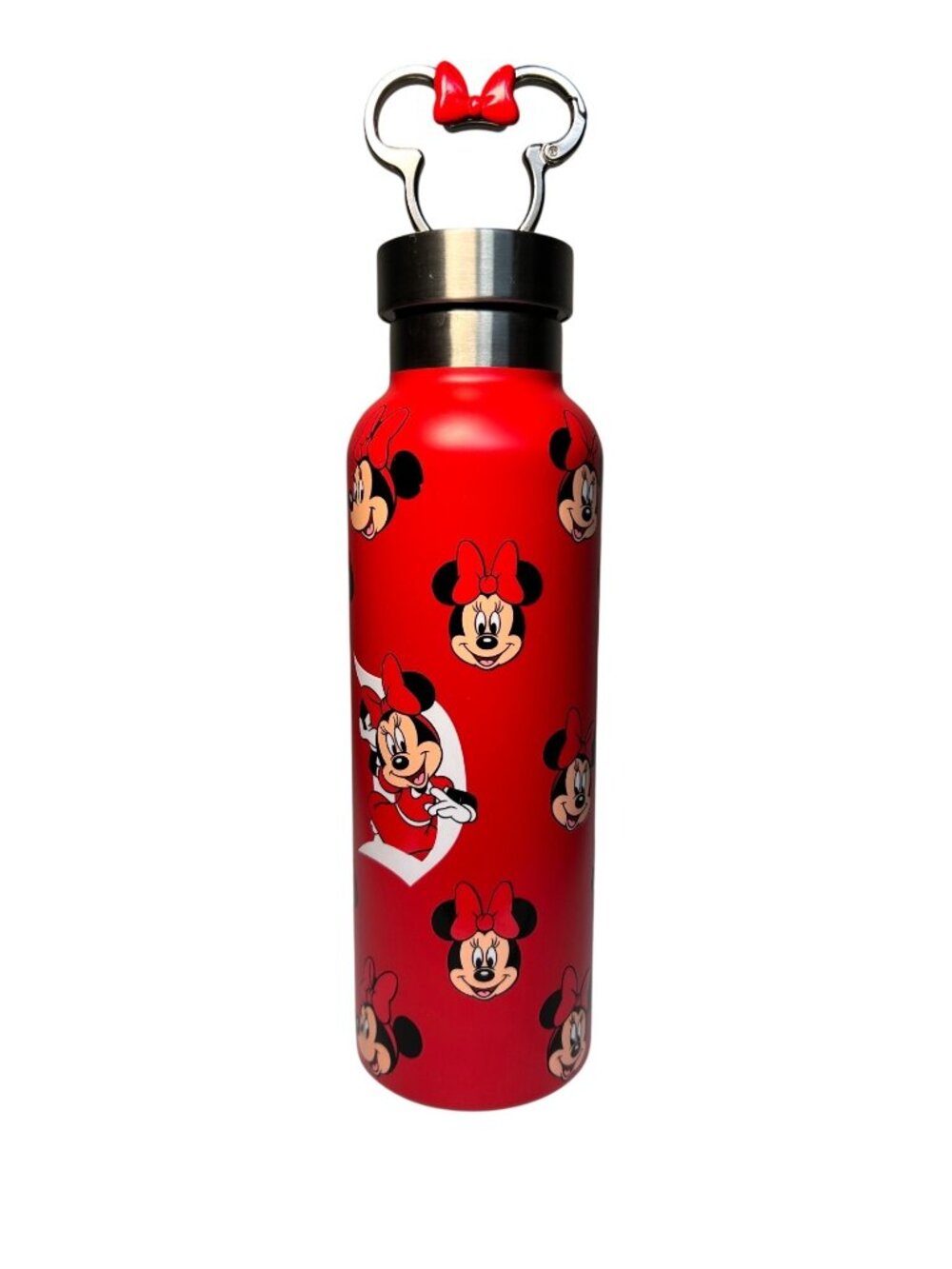 Disney Minnie Mouse Stainless Steel Water Bottle With Clip Lid 19 oz Red